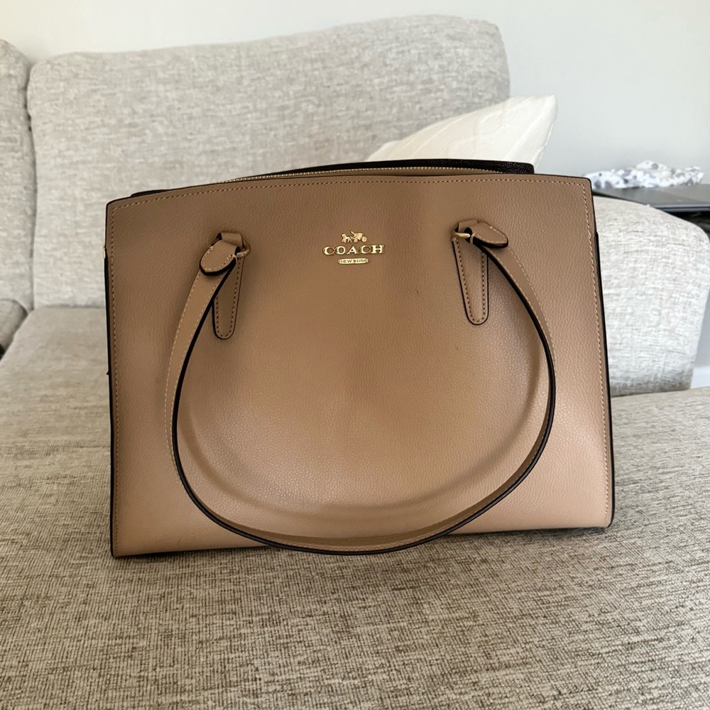 Coach Tatum Carryall Beige Tote